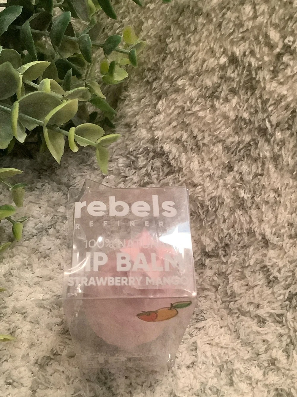 Rebels Refinery Pink Pineapple Lip Balm Flavored Strawberry Mango NWT %100 natur